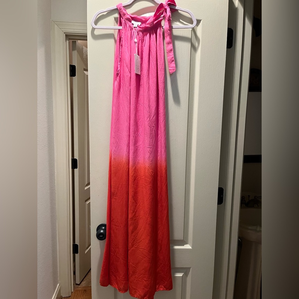 Mud Pie NWT full length pink and orange dress